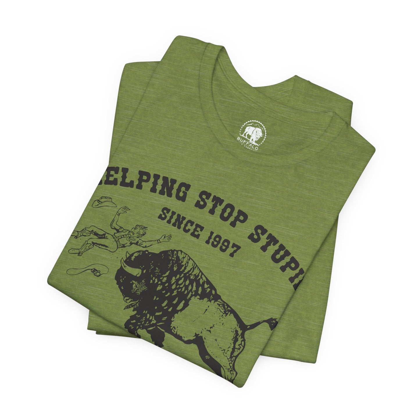 Buffalo Field Campaign Tee — "Helping Stop Stupid" Vintage Conservation T-Shirt