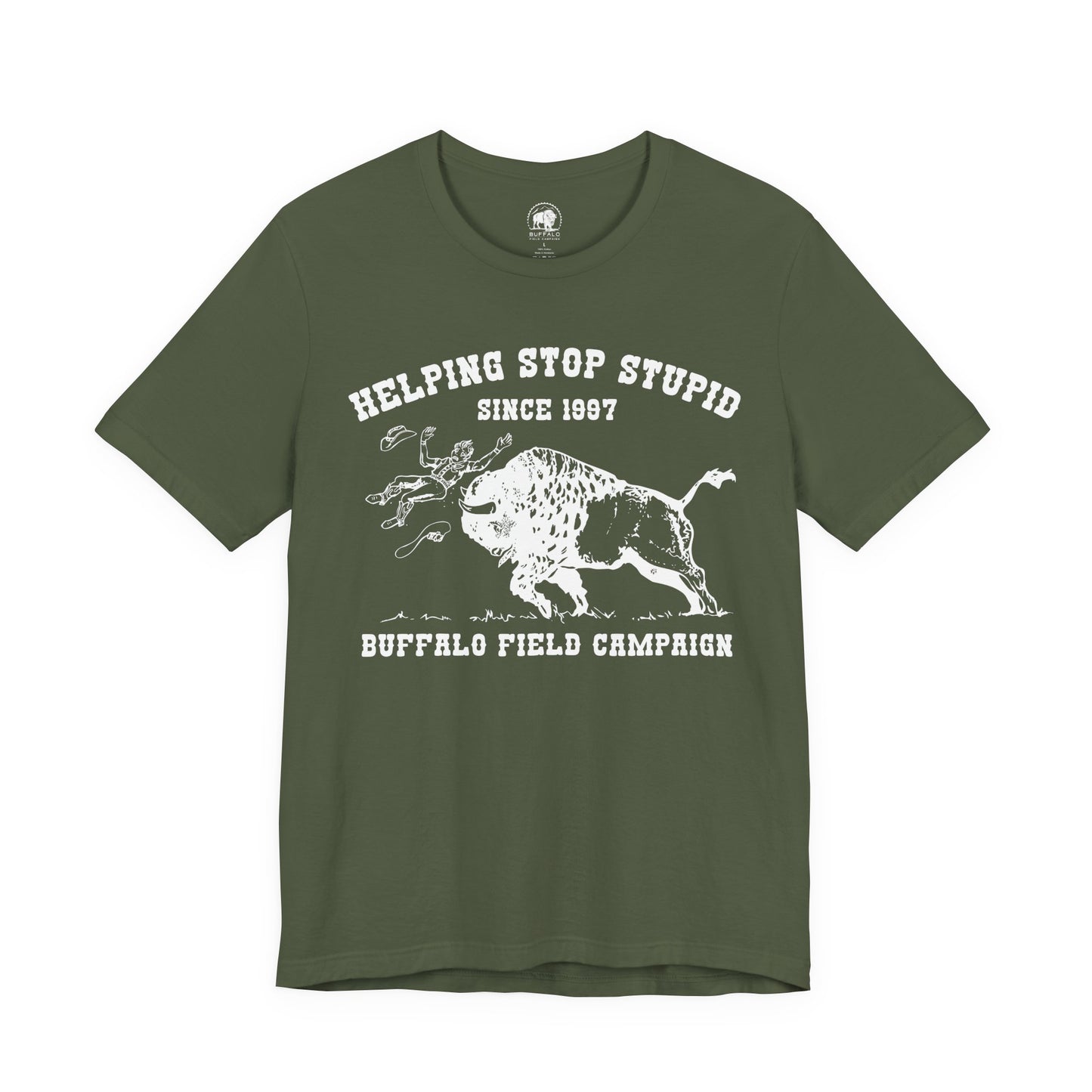 Buffalo Field Campaign Tee — "Helping Stop Stupid" Vintage Conservation T-Shirt