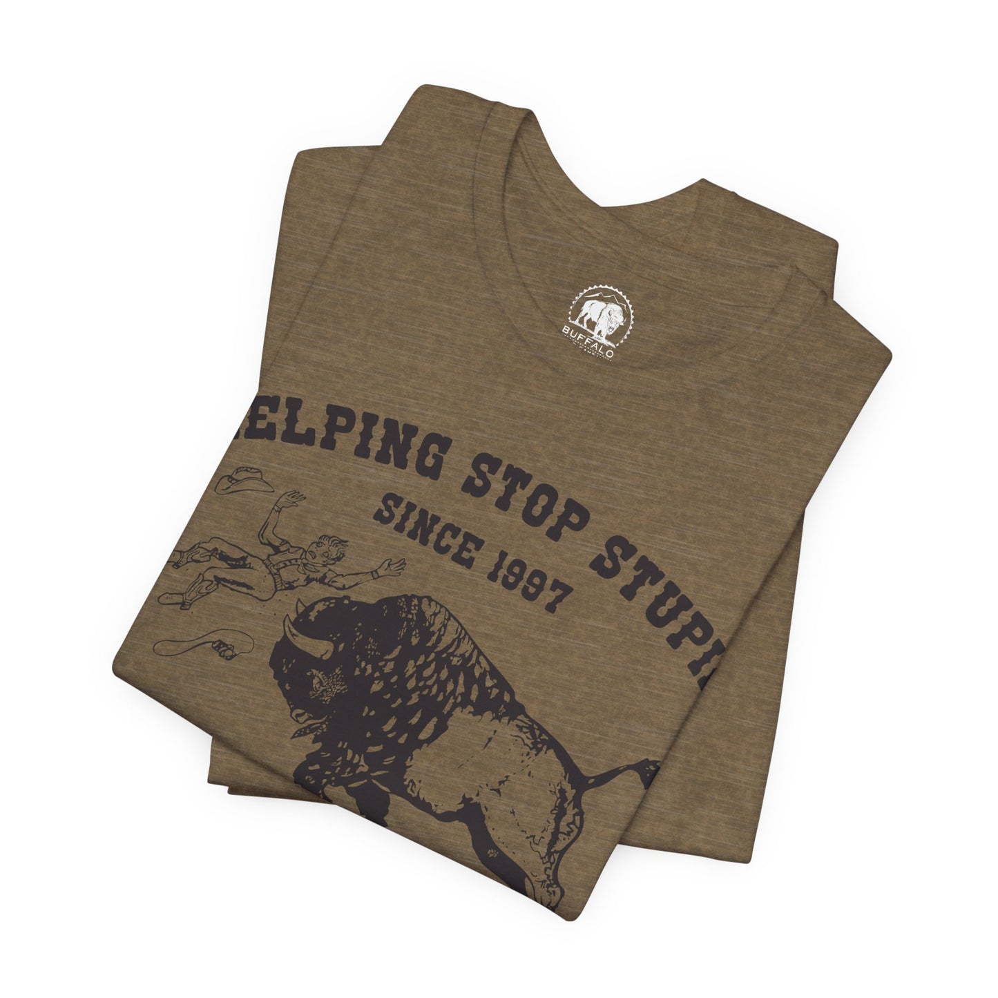 Buffalo Field Campaign Tee — "Helping Stop Stupid" Vintage Conservation T-Shirt