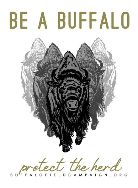 Be a Buffalo Heart Sticker (Black / Gray)