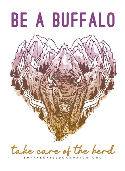 Be a Buffalo Heart Sticker (Rainbow)