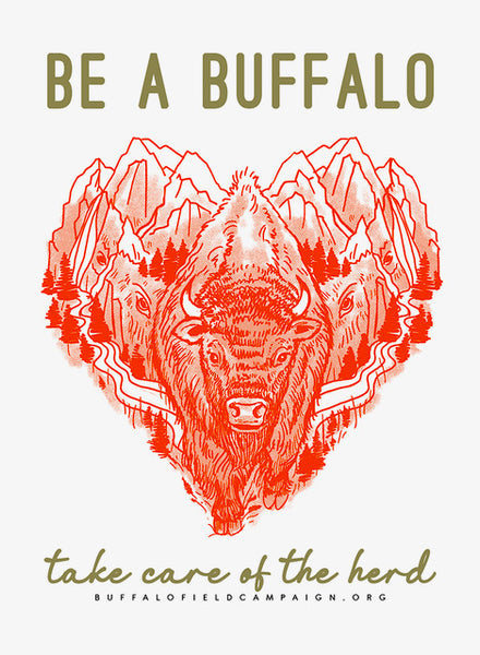 Be a Buffalo Heart Sticker (Red)